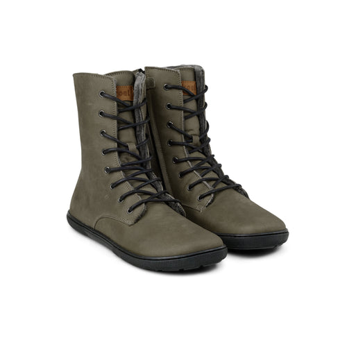 Koel Shoes Faro Vinterstøvle - Læder og Lammeskind - Khakigrøn