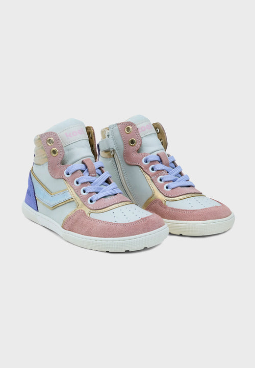 Koel Shoes Danish high-cut sneaker - Læder Basketstøvle - Pink/Shine/Flerfarve