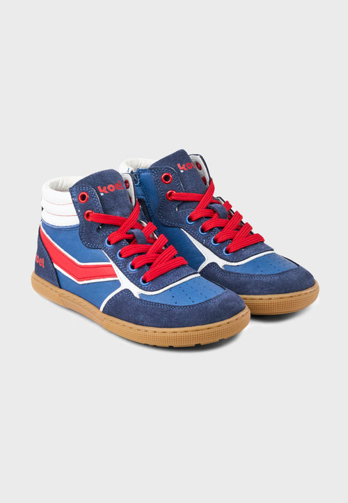 Koel Shoes Danish high-cut sneaker - Læder Basketstøvle - Blå/rød