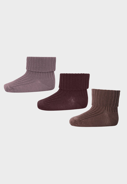 MP Denmark 3-pak - Lilla, bordeaux, brun no. 36 - Uldstrømper