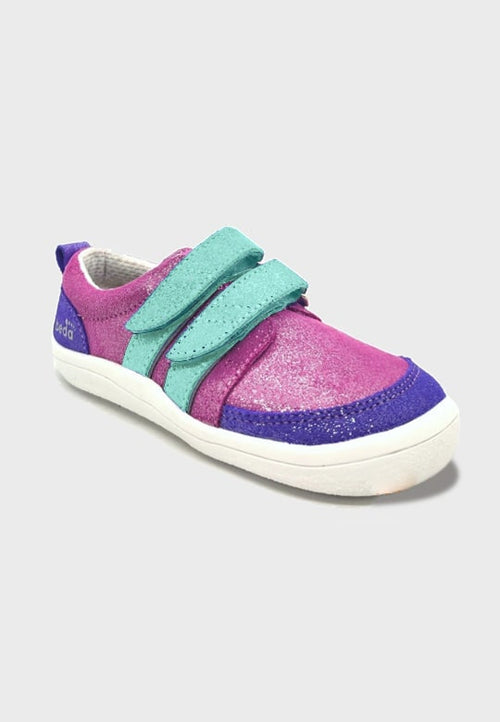 Beda low-cut Sneaker - Vivien - Lyserød, Lilla og Mint Glimmer - Læder