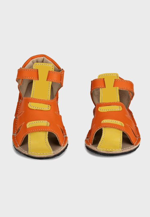 Zeazoo Shell Sandal - Læder - Unisex - Gul og orange