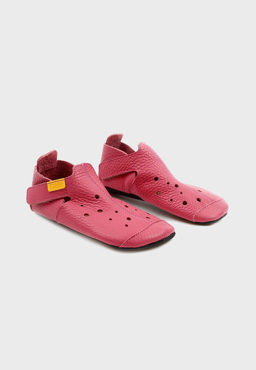 Tikki Kids - Ziggy Pink - Læder - Barfodshjemmesko