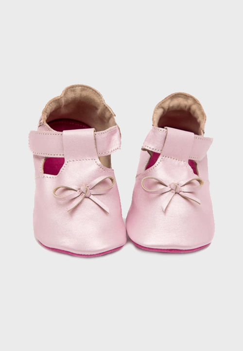 Zeazoo Colibri - Pearl-Pink med sløjfe - Barfodshjemmesko