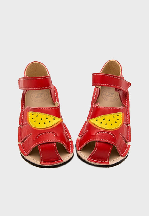 Zeazoo Shell Sandal - Unisex - Læder - Rød med Melon